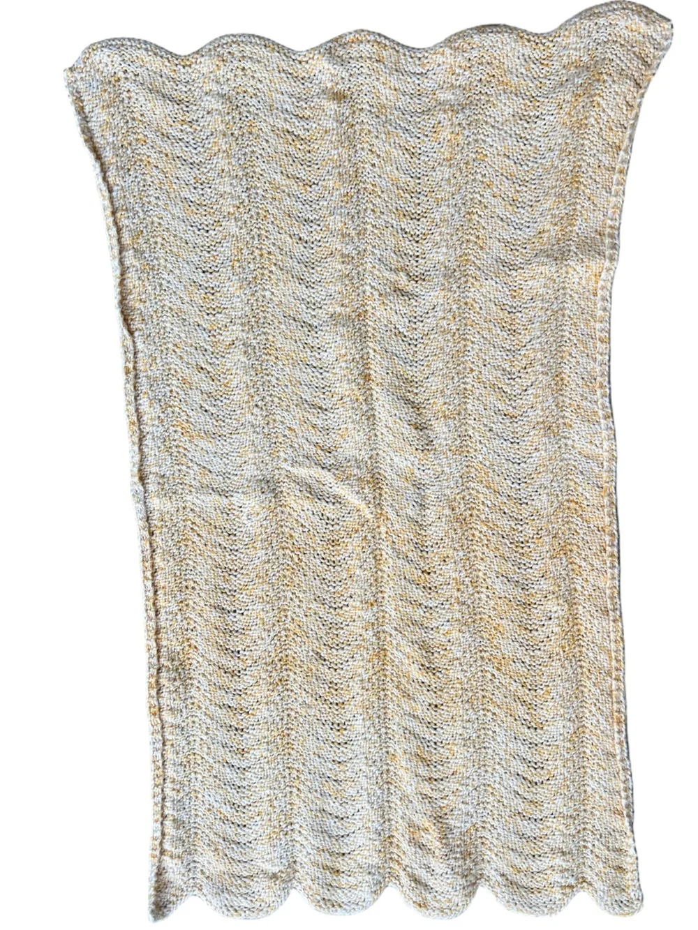 Vintage Hand knit Pointelle Baby Blanket
